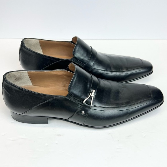 Mezlan Shoes Black Leather Mens Horse Bit Loafer Slip on Size 13W Made in Spain - Picture 1 of 11